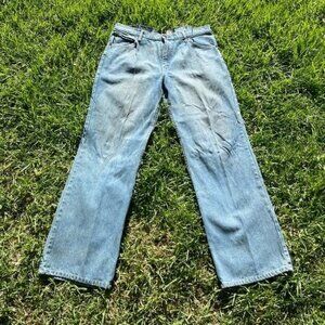 Y2k Steve and Barry’s Denim Wide Leg Baggy Relaxed Fit Jeans 35x32 Factory Wash
